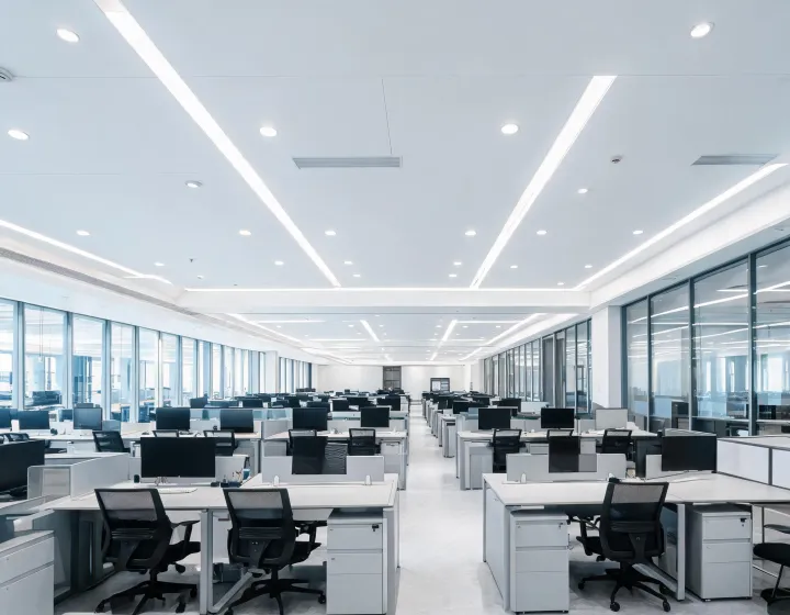 Current Lighting luminaires in a modern commercial office